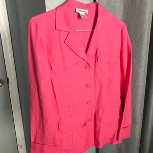 Classic Pink Linen Blazer